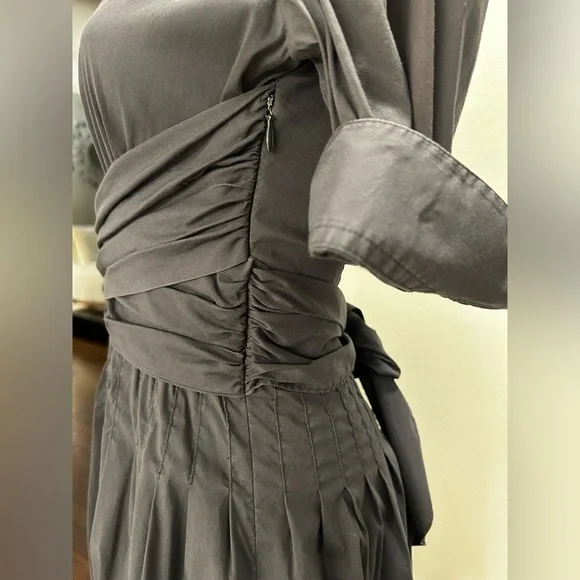 BCBG MaxAzria Collared Faux Wrap Shirt Dress sz 0 - Picture 7 of 16